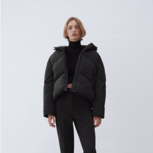 Zara Quilted Jacket with Pockets in Black - Picture 10 of 13